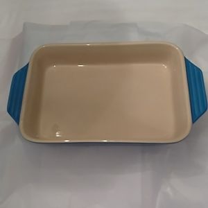 Le Creuset Marseille Blue rectangular baking dish. 9 in x 13 in.
